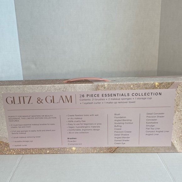 Glitz & Glam Cosmetics 26pc Essential Collection, Sparkle bronze & pink handles. - Picture 2 of 5